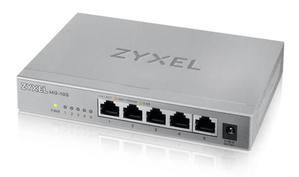 Zyxel XMG-105 5 Ports 2, 5G + 1 SFP+ MultiGig unmanaged Desktop Switch