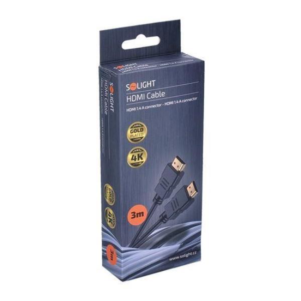Solight HDMI kabel s Ethernetem,  HDMI 1.4 A konektor - HDMI 1.4 A konektor,  blistr,  3m1