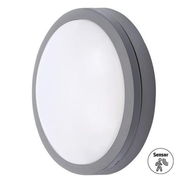 Solight LED venkovní osvětlení se senzorem Siena,  šedé,  20W,  1500lm,  4000K,  IP54,  23cm