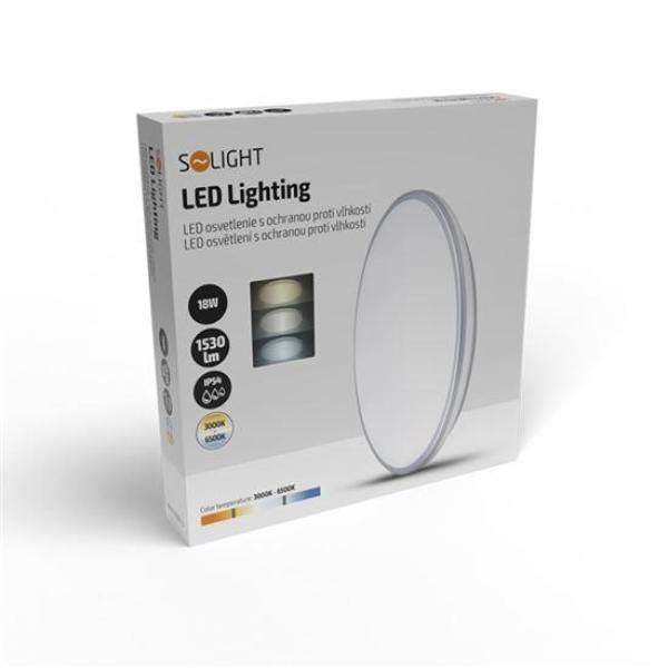 Solight LED osvětlení s ochranou proti vlhkosti,  IP54,  18W,  1530lm,  3CCT,  33cm2