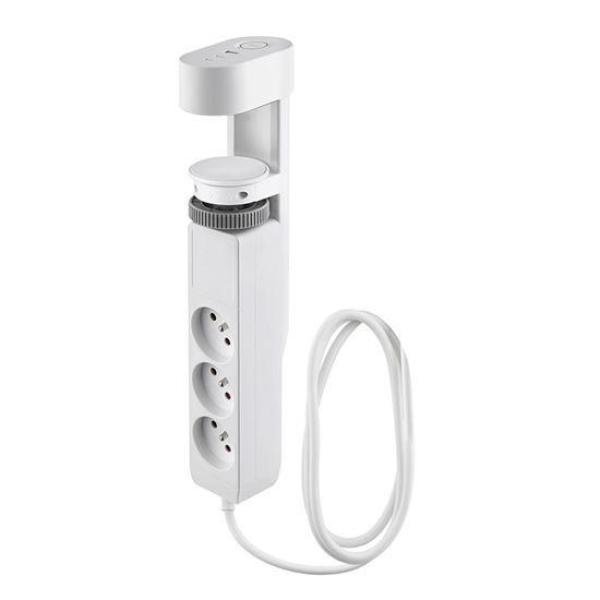 Solight 3z + USB A+C přenosné stolní zásuvky, 2m, bílá, USB rychlonabíječka 20W PD1