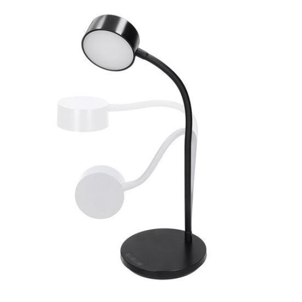 Solight LED stolní lampička,  4, 5W,  300lm,  3CCT,  černá,  podstavec1