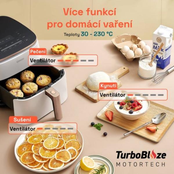 Cosori TurboBlaze Pro horkovzdušná fritéza 6.2l,  bílá4