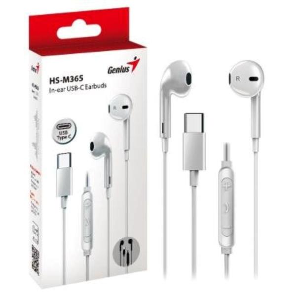GENIUS sluchátka HS-M365 headset,  mikrofon,  USB-C,  bílá1
