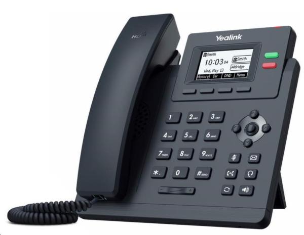 IP telefón Yealink SIP-T31G,  2, 3" grafika 132x64,  2x RJ45 10/ 100/ 1000,  PoE,  2x SIP,  s adaptérom0