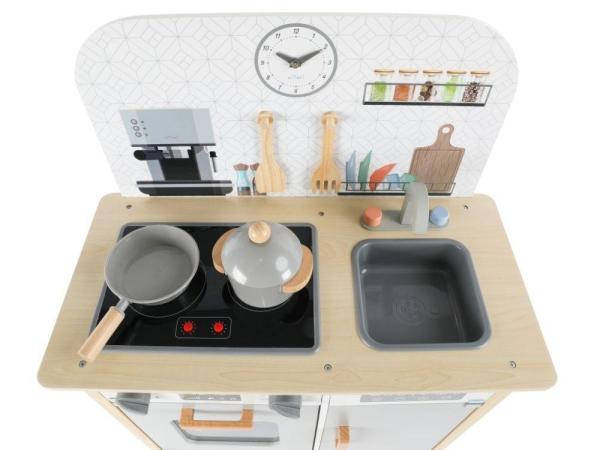 Dětská dřevěná kuchyňka Classic s rozšířeným příslušenstvím + textilní set ZDARMA4