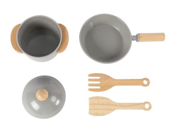 Dětská dřevěná kuchyňka Classic s rozšířeným příslušenstvím + textilní set ZDARMA5
