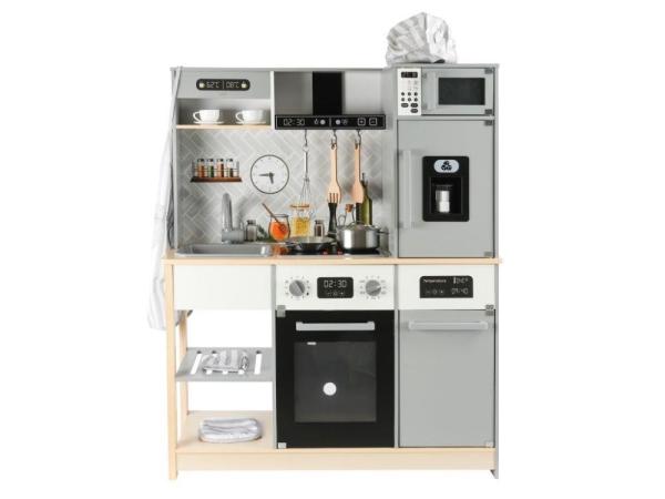 Dětská dřevěná kuchyňka s rozšířeným příslušenstvím + textilní set ZDARMA - moderní design2