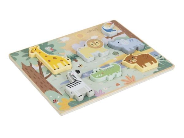 Dřevěné vkládací puzzle - zvířátka v ZOO2