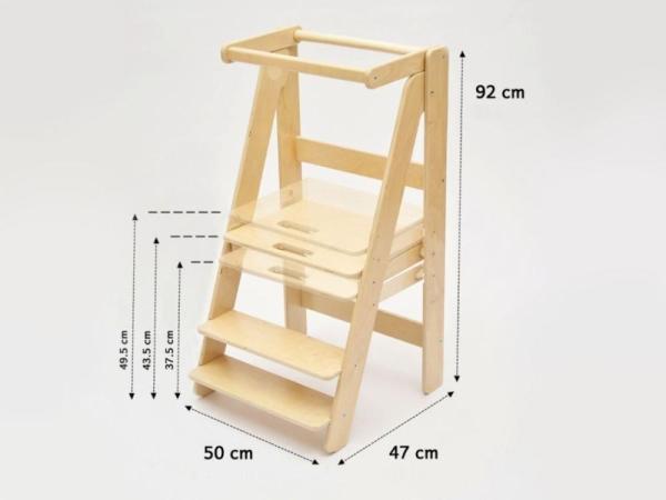 Skládací rostoucí učící věž Moon 92 cm, přírodní (natur)6