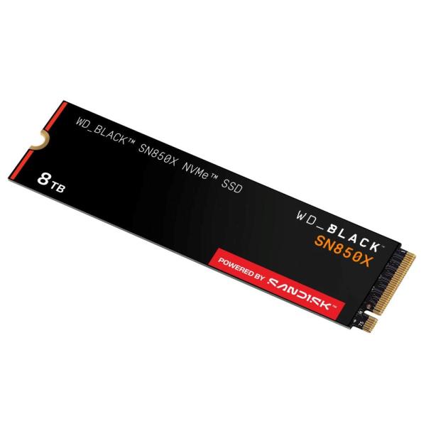 WD BLACK SSD NVMe 8TB PCIe SN850X Powered by SanDisk,  Gen4,  (R:7200,  W:6600MB/ s)