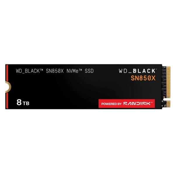 WD BLACK SSD NVMe 8TB PCIe SN850X Powered by SanDisk,  Gen4,  (R:7200,  W:6600MB/ s)3