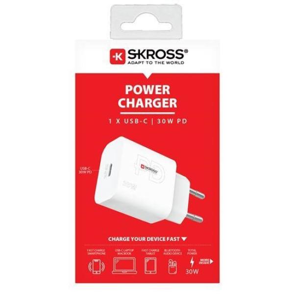 SKROSS USB-C nabíjecí adaptér Power charger 30W EU, Power Delivery, typ C3