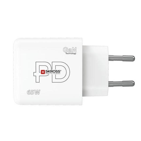 SKROSS USB A+C nabíjecí adaptér Power charger 65W GaN EU, Power Delivery, typ C2