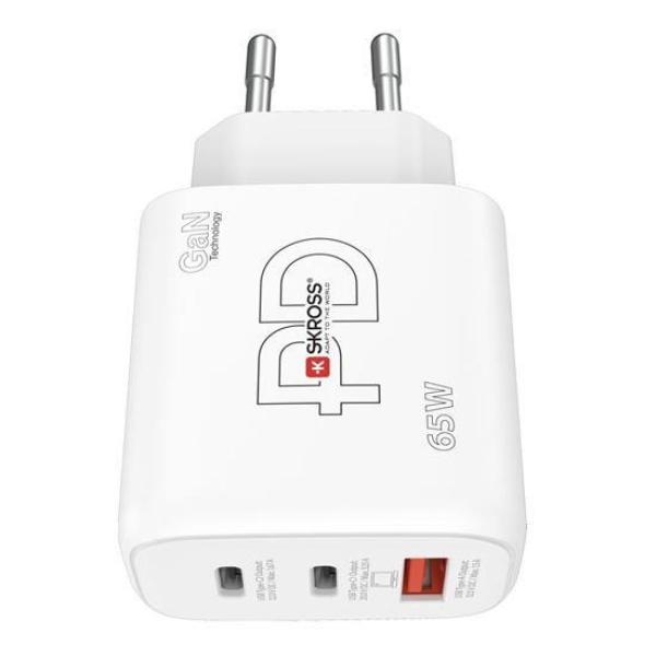 SKROSS USB A+C nabíjecí adaptér Power charger 65W GaN EU, Power Delivery, typ C3
