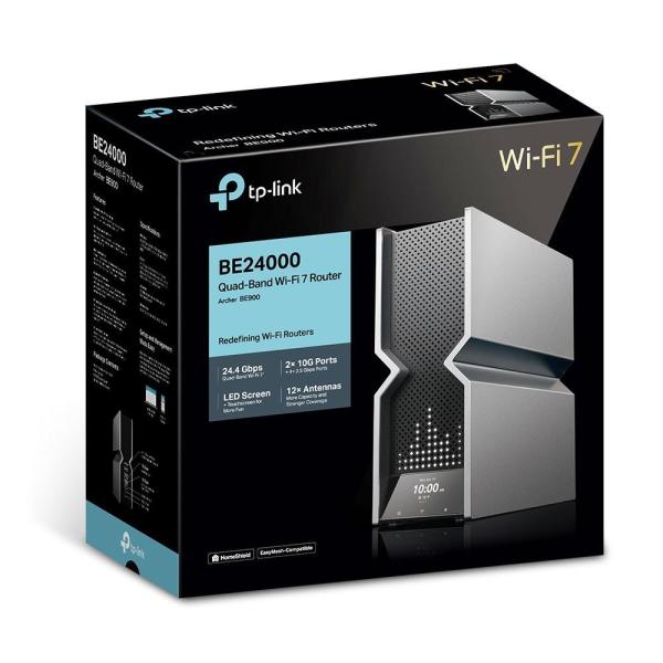 TP-Link Archer BE900 OneMesh/ EasyMesh WiFi7 router(BE24000, 2, 4GHz/ 5GHz/ 6GHz, 1x10GbELAN/ WAN, 1xSFP+/ 10GbEWAN/ LAN, 4x2, 5GbE)5