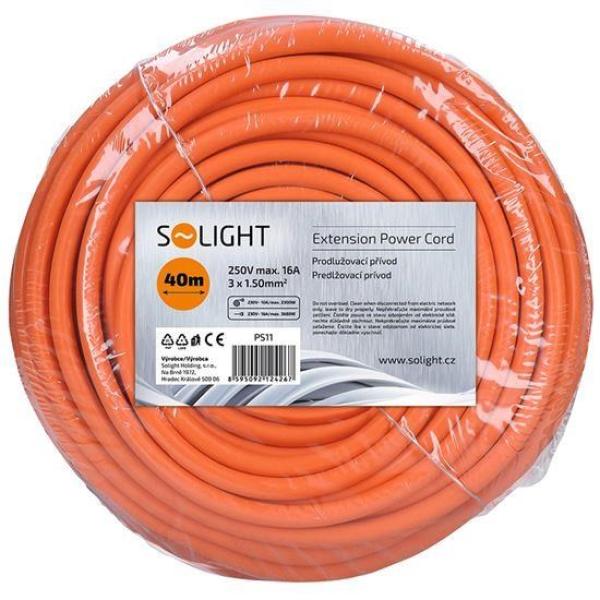 Solight prodlužovací přívod - spojka,  1 zásuvka,  40 m,  3 x 1, 5mm2,  oranžová2