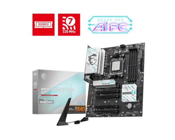 MSI MB Sc AM5 B840 GAMING PLUS WIFI,  AMD B840,  4xDDR5,  1xHDMI,  WiFi,  ATX