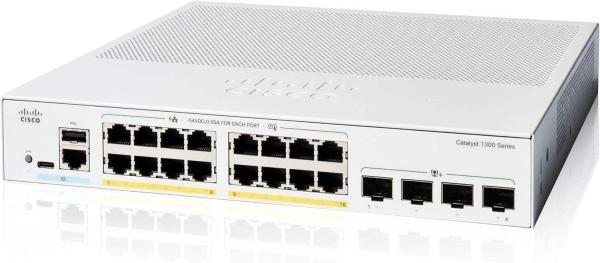 Cisco Catalyst switch C1300-16P-4X (16xGbE, 4xSFP+, 16xPoE+, 120W, fanless) - REFRESH