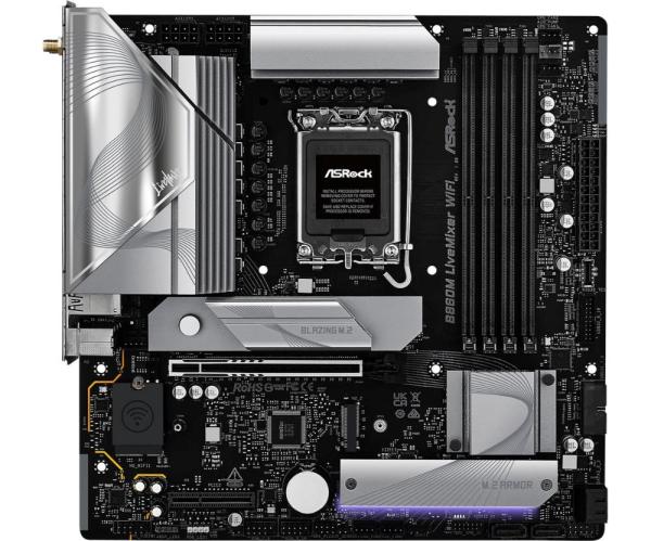 ASRock MB Sc LGA1851 B860M LiveMixer WiFi,  Intel B860,  4xDDR5,  1xThunderbolt,  1xHDMI,  WiFi,  mATX1