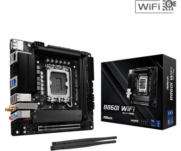 ASRock MB Sc LGA1851 B860I WiFi,  Intel B860,  2xDDR5,  1xDP,  1xHDMI,  WiFi,  Mini-ITX