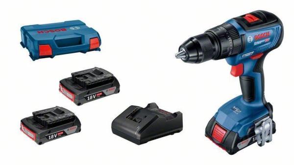 Bosch GSB 18V-50 + 3× GBA 2, 0Ah + GAL 18V-20 v L-Case profesionální sada