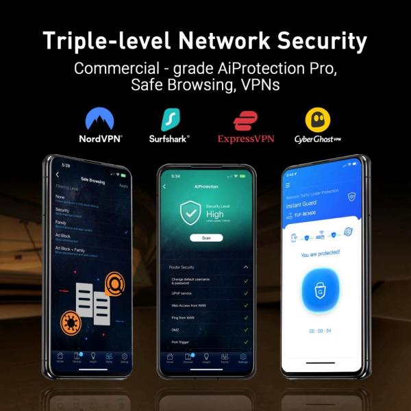 ASUS TUF-BE6500 (BE6500) WiFi 7 Extendable Gaming Router,  4x 2.5G,  AiMesh9