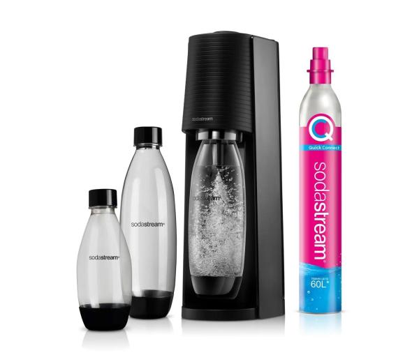 SodaStream Terra Megapack výrobník sody,  mechanický,  bombička s CO2,  3 láhve,  černá