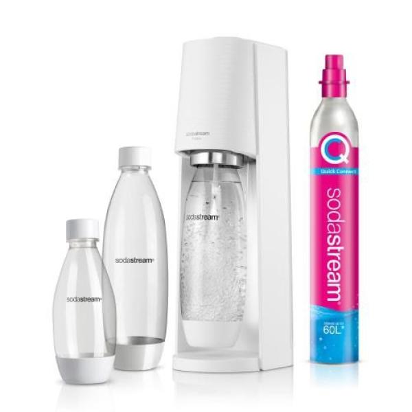 SodaStream Terra Megapack výrobník sody,  mechanický,  bombička s CO2,  3 láhve,  bílá