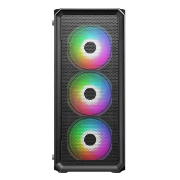 VeinX case HERMES MESH Mid Tower,  ATX,  1xUSB 3.0,  2xUSB 2.0,  4x ARGB Fan,  ARGB Controller,  černá1