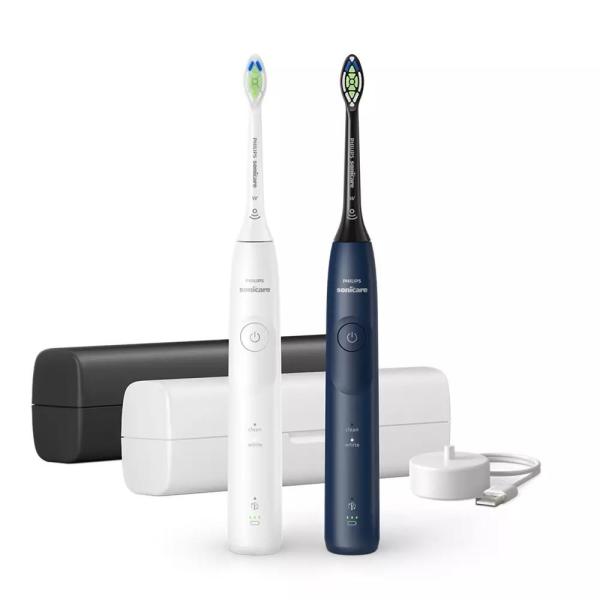 Philips Sonicare 5500 HX7119/ 01 sonický zubní kartáček,  2 kusy,  cestovní pouzdra,  bílá a námořnická modrá