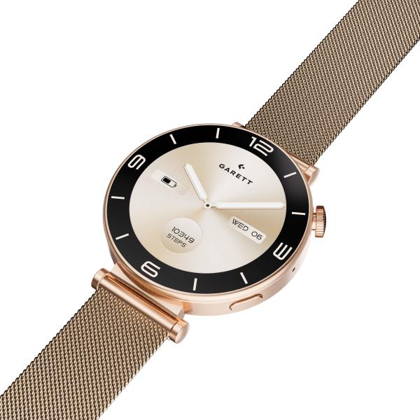 Garett Smartwatch ROSE zlatá,  Mesh steel3