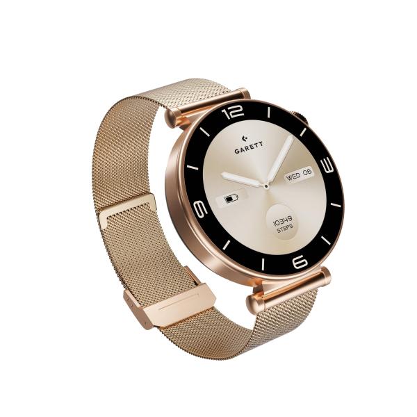 Garett Smartwatch ROSE zlatá,  Mesh steel6