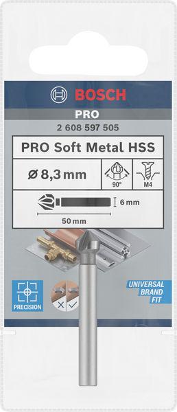 Bosch záhlubník PRO Soft Metal HSS, 8, 3 × 50 mm, M42