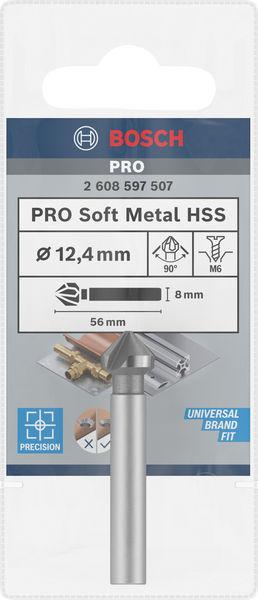 Bosch záhlubník PRO Soft Metal HSS, 12, 4 × 56 mm, M62