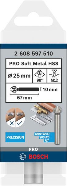 Bosch záhlubník PRO Soft Metal HSS, 25 × 67 mm, M122