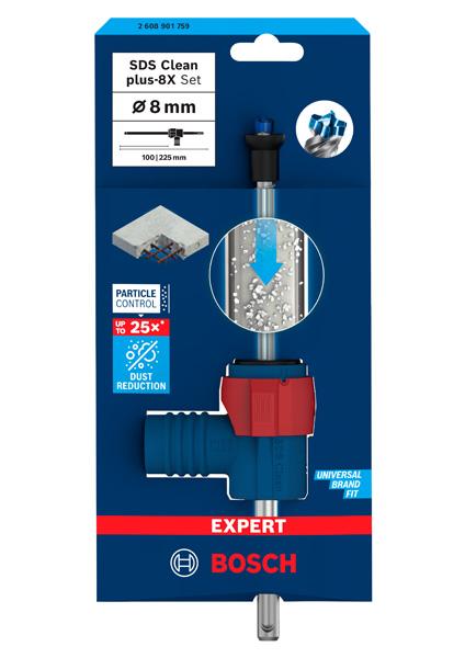 Bosch sada vrtáků do betonu EXPERT SDS Clean plus-8X, 8 × 100 × 225 mm3