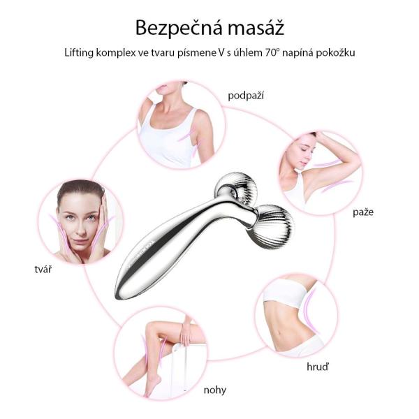 TOUCHBEAUTY 1613AS Masážní váleček na obličej stříbrný3