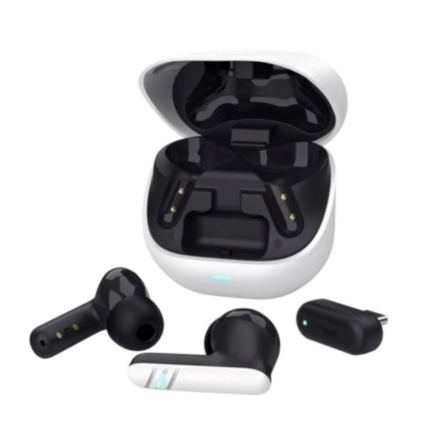 TRUST sluchátka GXT 409 Oxxie, špunty, Bluetooth, RF 2.4GHz, USB-C Přijímač, bílá3