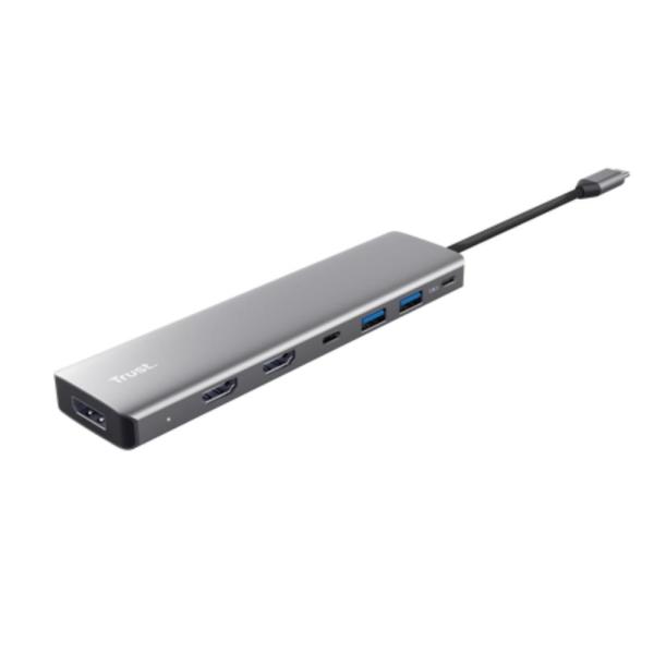 TRUST Dokovací stanice DALYX 7v1,  1xDP,  2xHDMI,  2xUSB-C,  2xUSB,  šedá1