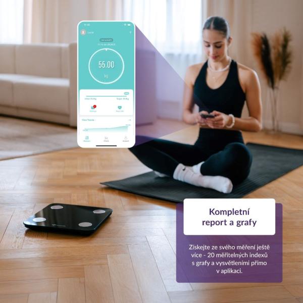 TrueLife FitScale W1 BT Black - bioelektrická impedanční bluetooth váha1