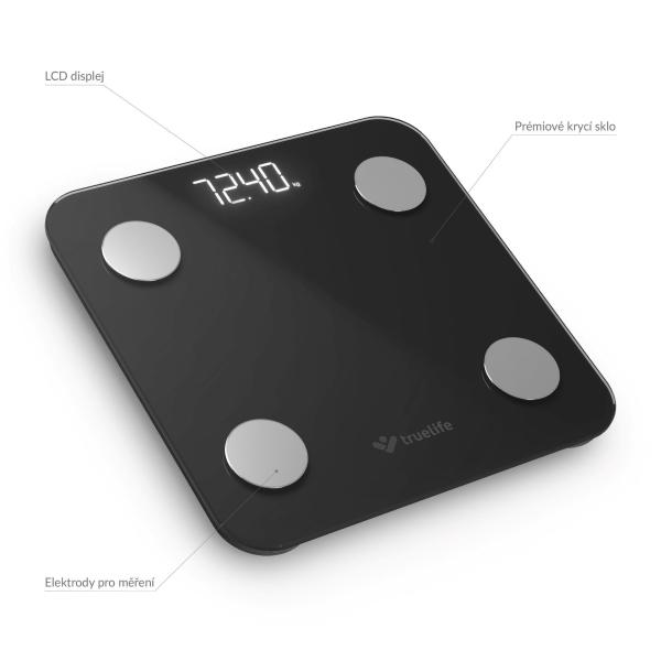 TrueLife FitScale W1 BT Black - bioelektrická impedanční bluetooth váha6