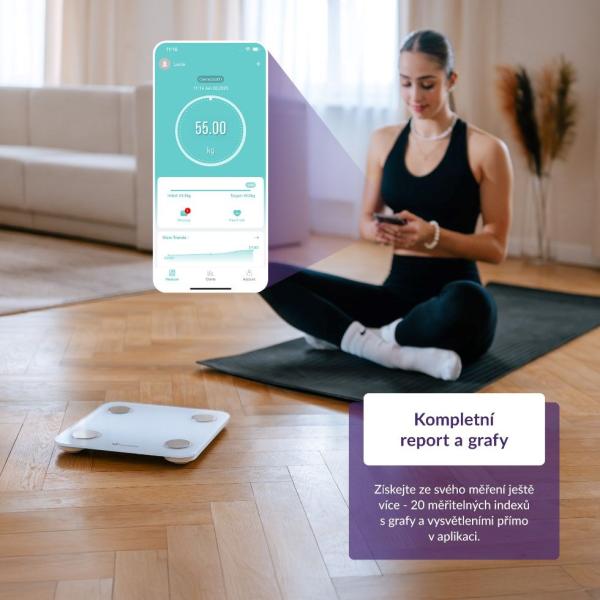 TrueLife FitScale W1 BT White - bioelektrická impedanční bluetooth váha1