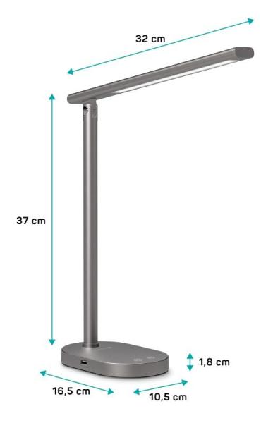 CONNECT IT Stolní LED lampa Shine, USB-A, šedá4