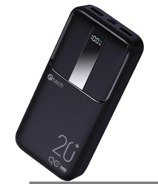 C-TECH Powerbanka 20000mAh,  Li-Pol,  22, 5W,  USB-C/ USB-A/ micro USB0
