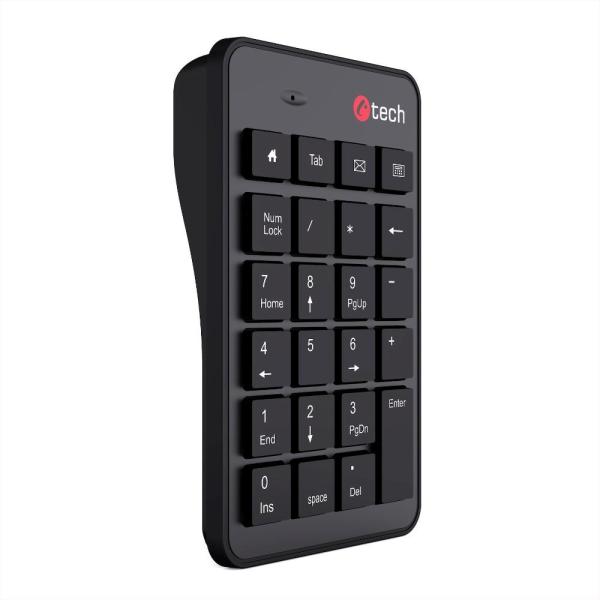 C-TECH Numerická kávesnice KBN-02WS,  23 kláves,  Bezdrátová,  Černá0
