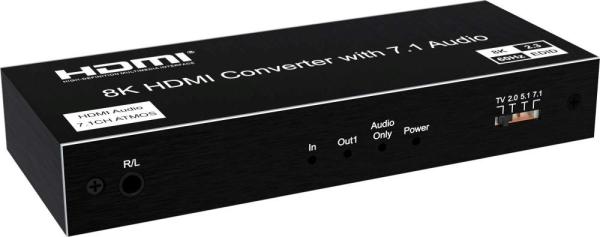 PremiumCord Audio Extractor HDR,  8K@60Hz, výstupy: stereo jack,  SPDIF,  RCA,  HDMI1
