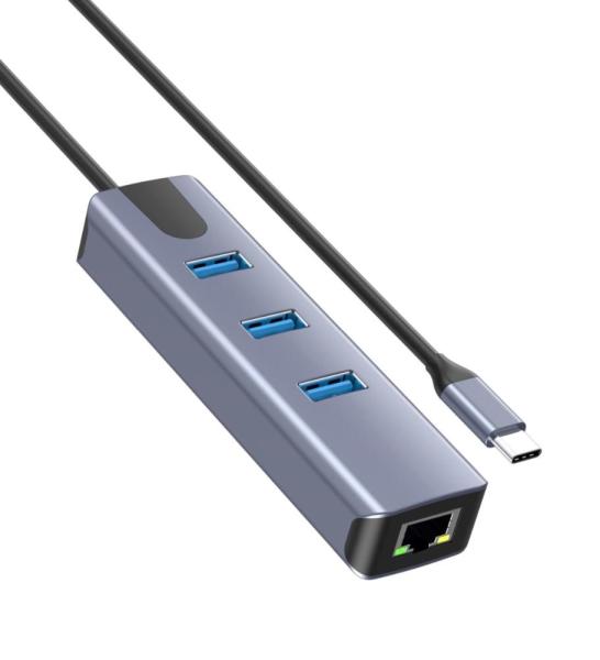 PremiumCord Adapter USB-C na Gigabit 10/ 100/ 1000Mbps + 3x USB3.2 konektor2