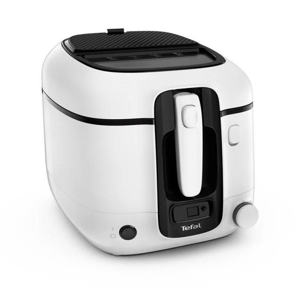 Tefal FR3140 Super Uno fritéza na olej,  1800 W,  karbonový filtr,  nepřilnavý povrch,  průhledné víko,  bílá /  černá