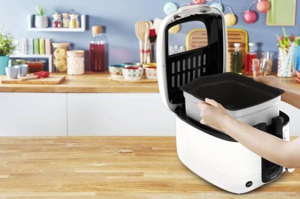 Tefal FR3140 Super Uno fritéza na olej,  1800 W,  karbonový filtr,  nepřilnavý povrch,  průhledné víko,  bílá /  černá4